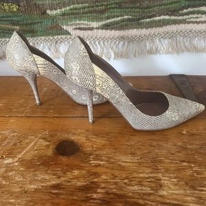 Tabitha Simmons snakeskin heels/pumps